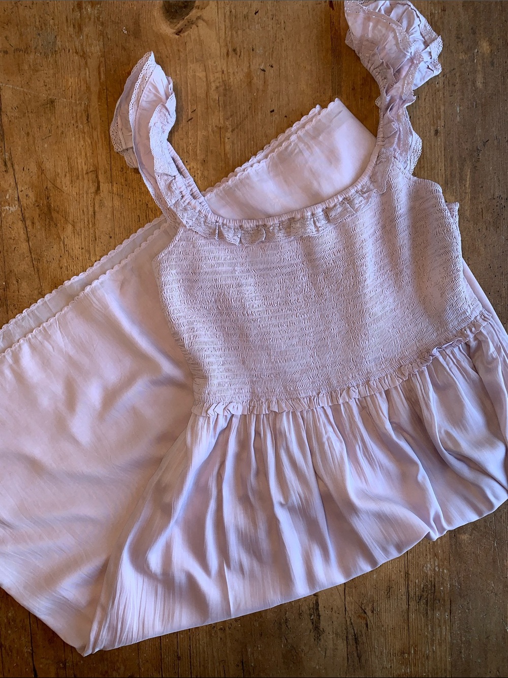 Wilfred Womens Light Lavender Smocked Ruffle Tank Dress - Picture 4 of 16